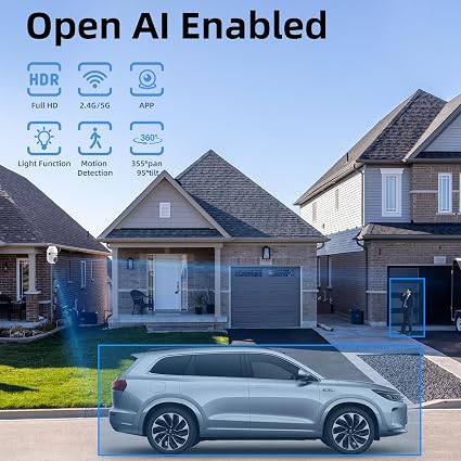Cámara de Seguridad WiFi 360° con Foco LED