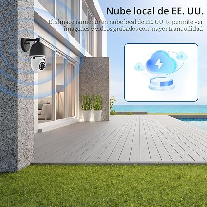 Cámara de Seguridad WiFi 360° con Foco LED